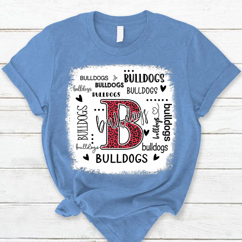 Personalized Bulldogs Leopard Custom Name T-Shirt Teacher Appreciation Gift Vr2 Ph99 Nh00