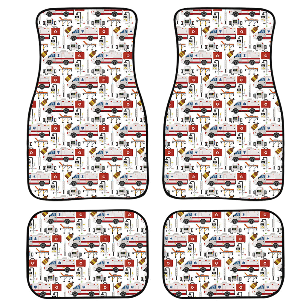 Ems Paramedic Pattern Print Front And Back Car Floor Mats, Front Car Mat