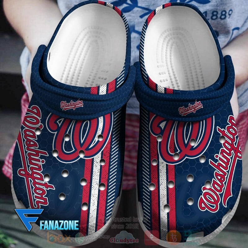 Washington Nationals MLB Sport Crocs Clogs Crocband Shoes Comfortable For Men Women and Kids