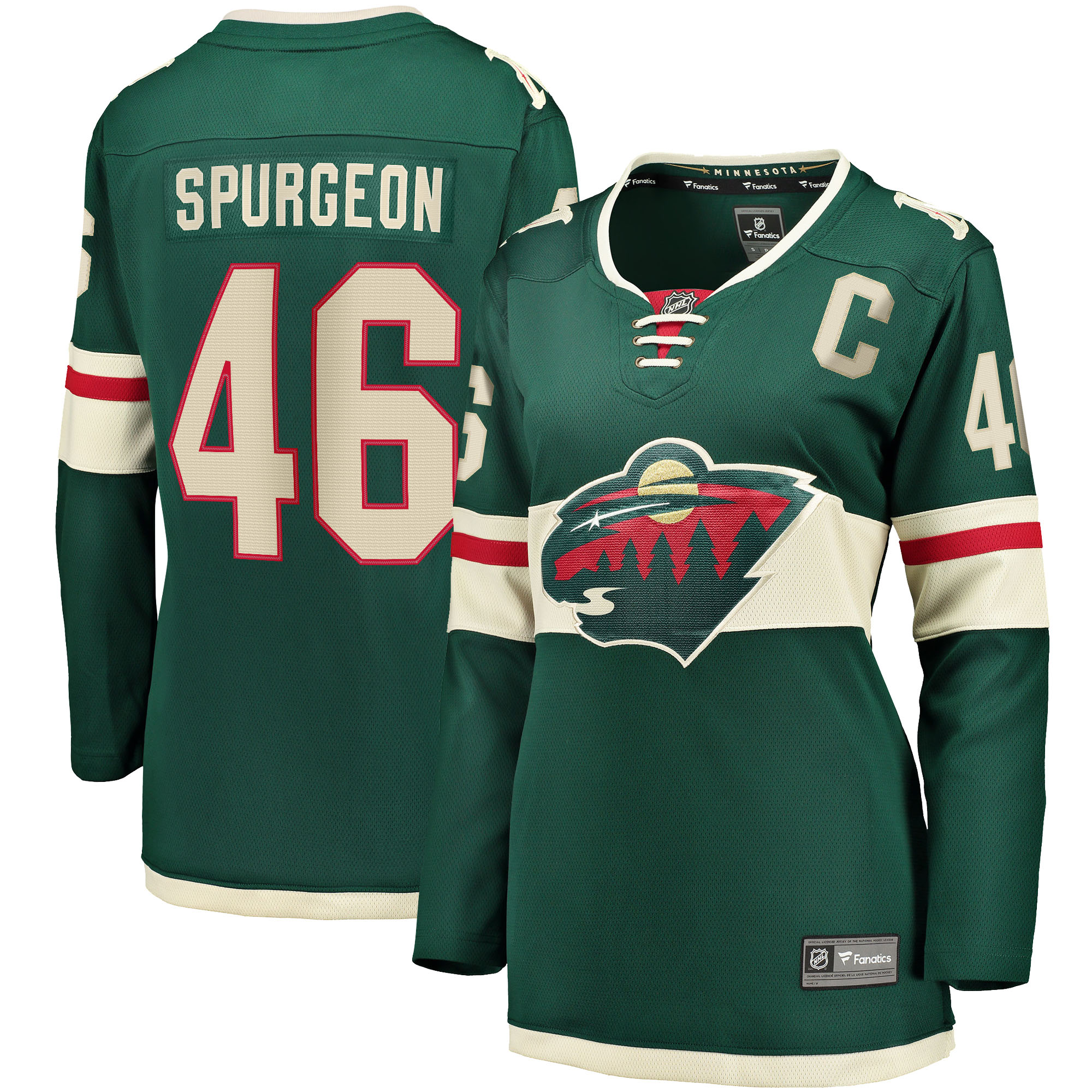 Jared Spurgeon Minnesota Wild Women's Home Breakaway Player Jersey – Green