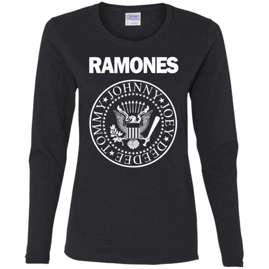 Ramone Tommy Johnny Joey Deedee logo Ladies LS T-Shirt