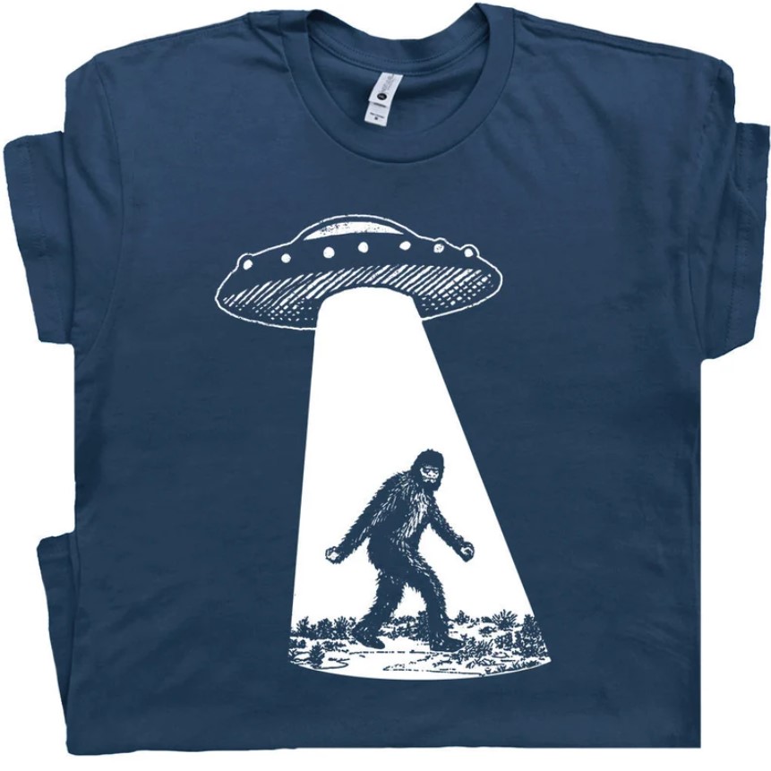 Bigfoot UFO Funny Alien Tee Shirt Outfits