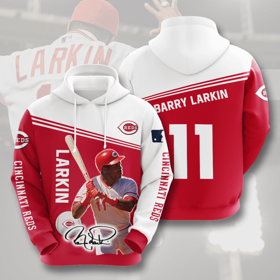 Cincinnati Reds Barry Larkin 3D Hoodie 3D Zip Hoodie Custom For Men For Women All Over Printed Hoodie 3D Zip Hoodie Custom