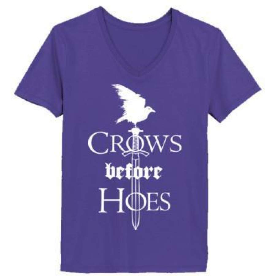 AGR Crows Before Hoes – Ladies’ V-Neck T-Shirt