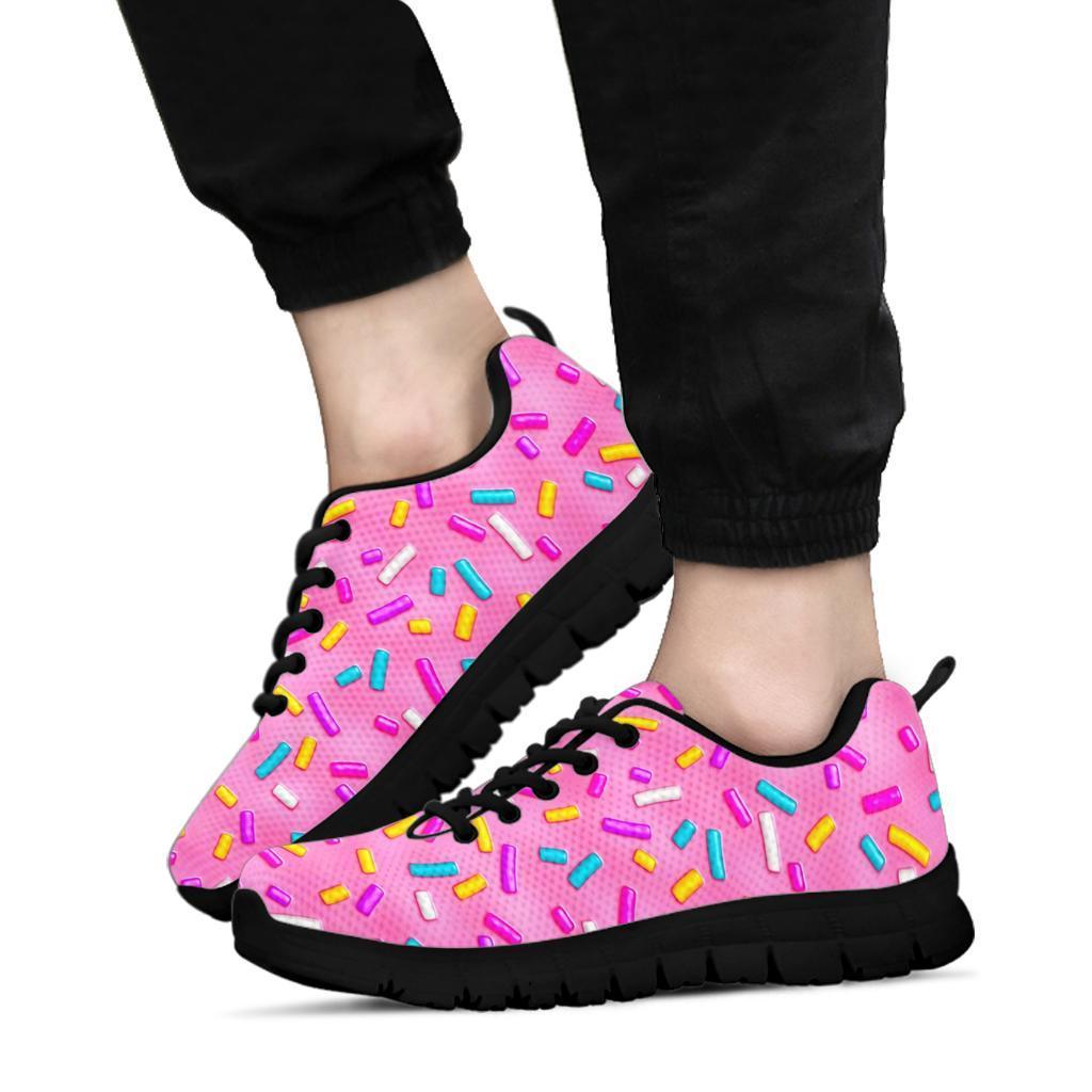 Pink Candy Pattern Print Sneaker Shoes For Men Women