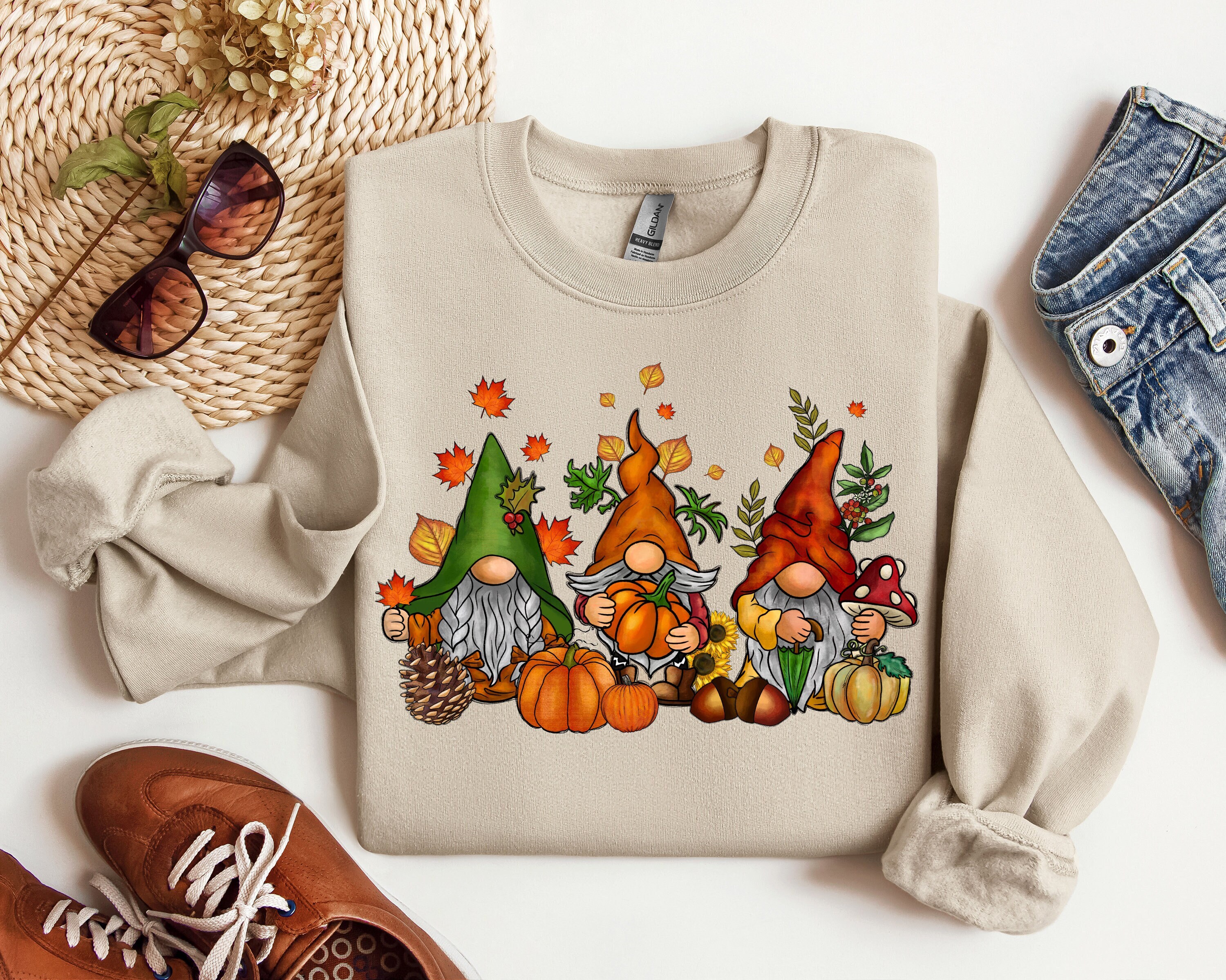 Gnomes Fall Sweatshirt, Cute Gnome Sweater, Fall Gift, Fall Shirt, Gift For Thanksgiving, Thanksgiving Gnome, Thanksgiving Sweatshirt - Fall Outfits, Shirtshack Boutique