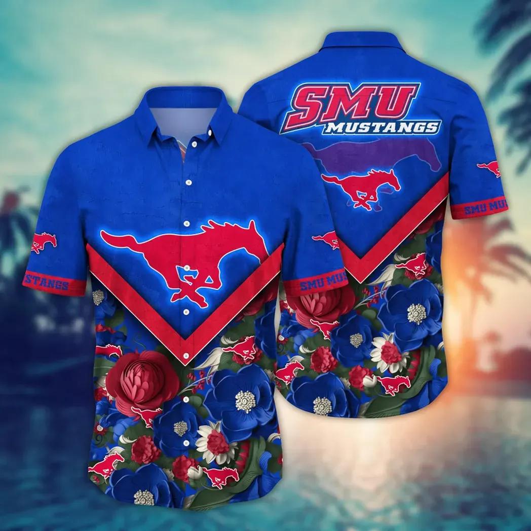 Smu Mustangs Ncaa Flower Aloha Hawaiian Shirt 4, Ncaa Hawaiian Shirt
