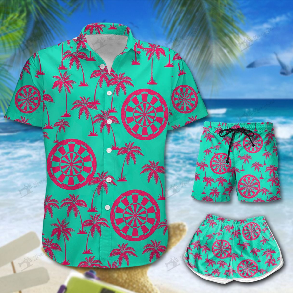 Darts Hawaiian Shirt Shorts Ha59842