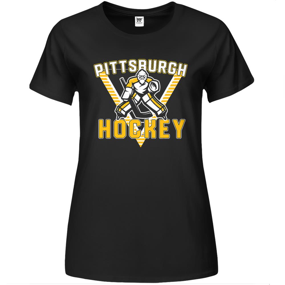 Old School Pittsburgh Hockey Retro 90S Premium Womens T Shirts