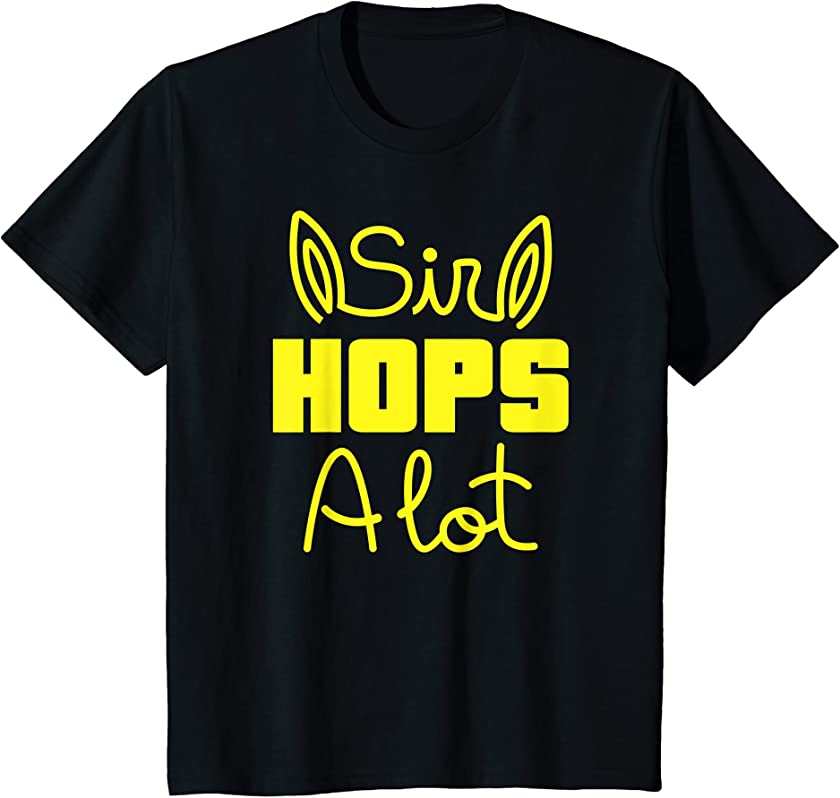 Kids Sir Hops A Lot Funny Easter Bunny Word Art T-Shirt