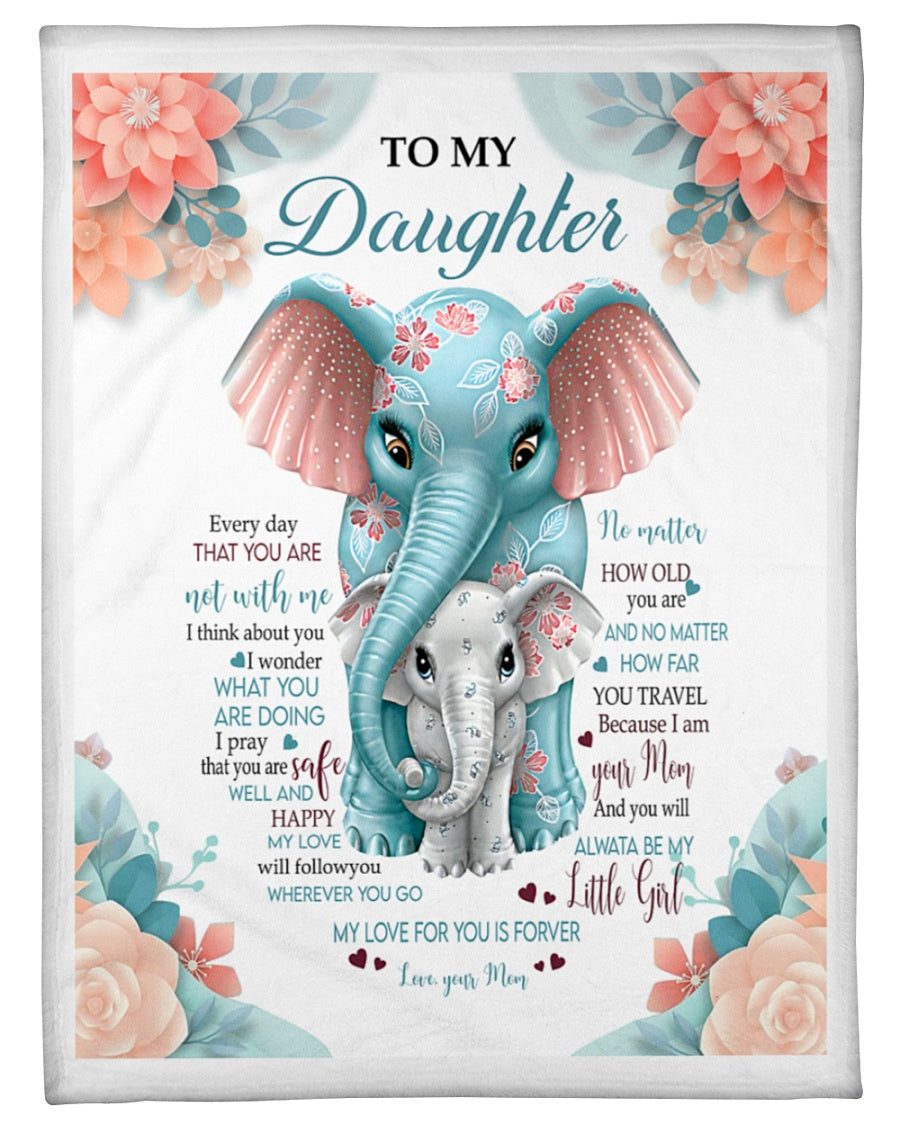 To My Daughter My Love Will Follow You Wherever You Go Fleece Blanket Gift For Family, Birthday, Daughter, Mom To Daughter Gift Home Decor Bedding Couch Sofa Soft And Comfy