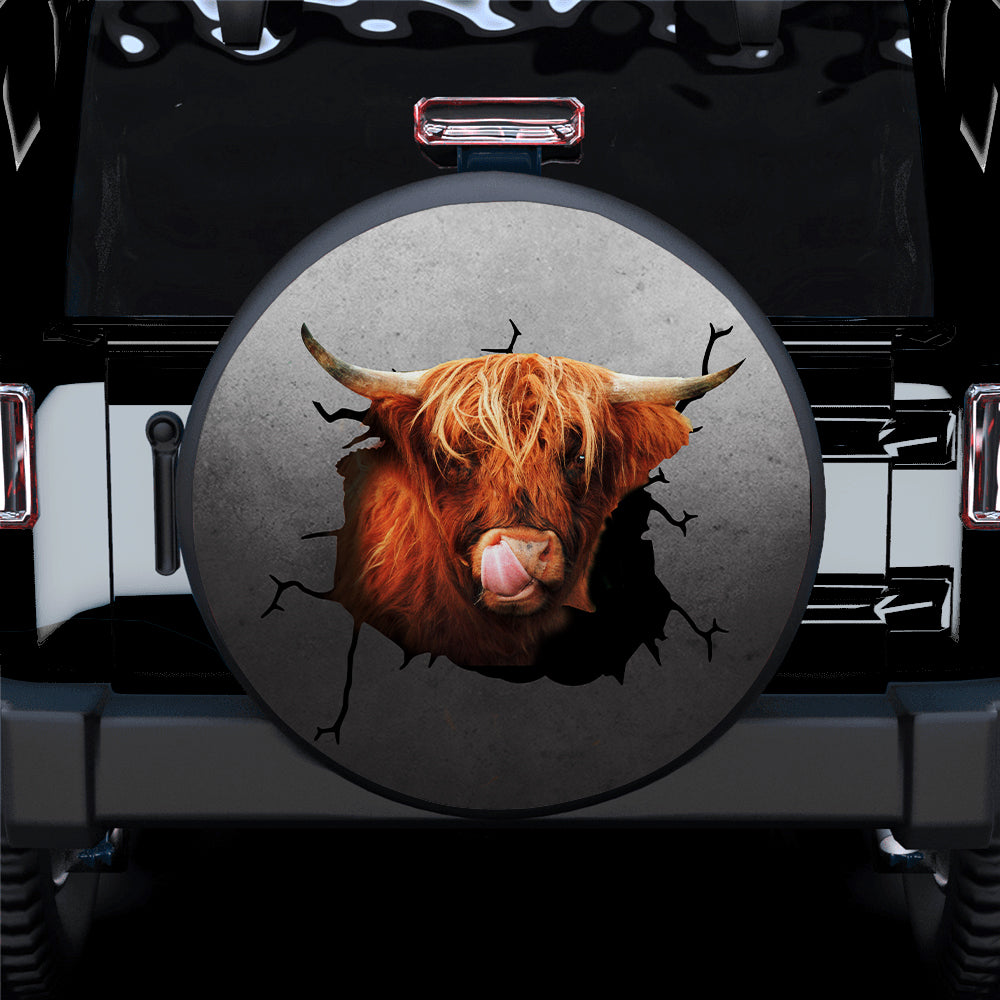 Funny Cow Face Jeep Car Spare Tire Cover Gift For Campers