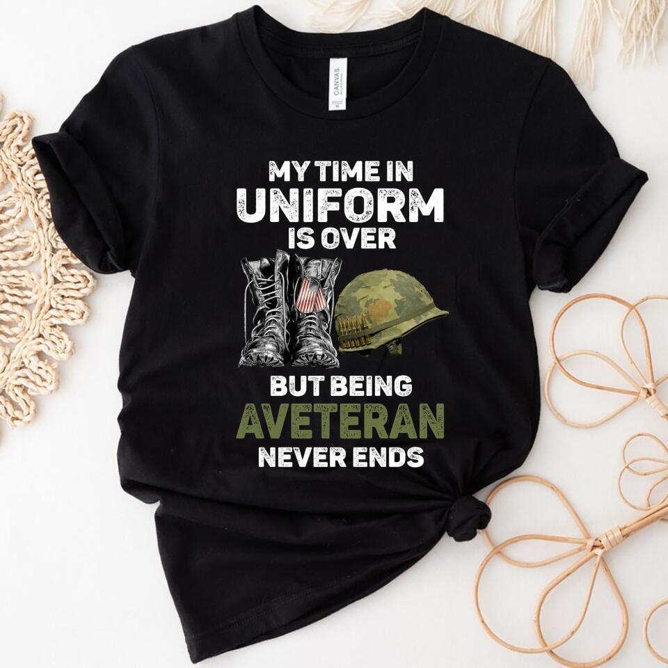 My Time In Uniform Is Over But Being Aveteran Never Ends Women Shirt