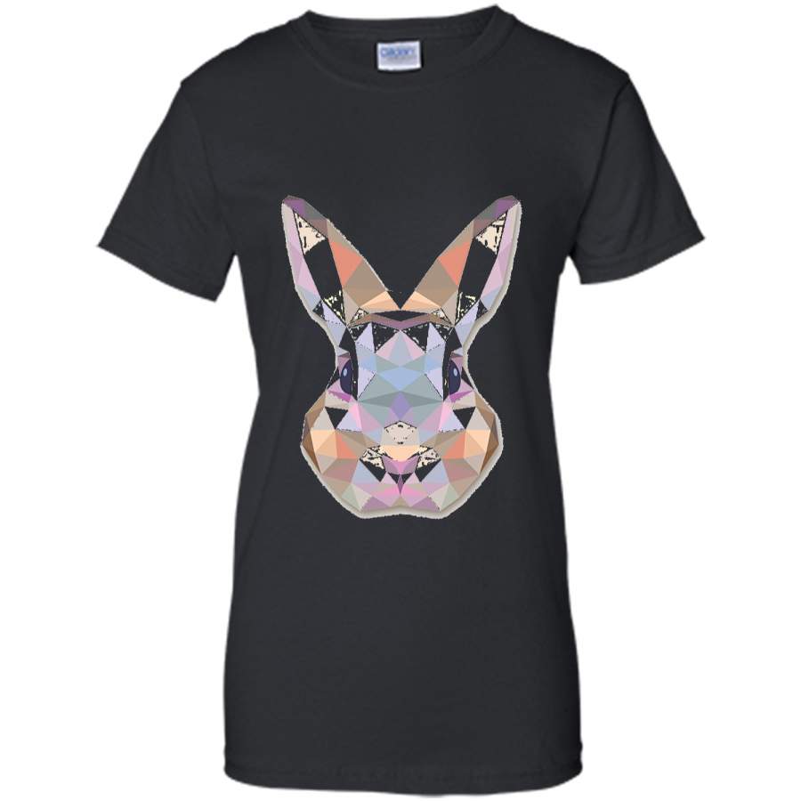 Cute Bunny Rabbit Polygonal Triangles Design T-Shirt