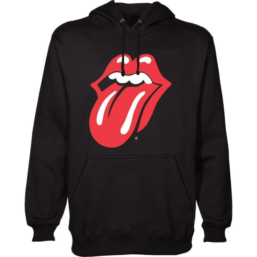 The Rolling Stones Tongue Logo Mens Hoodie Black – Rock Band Merch