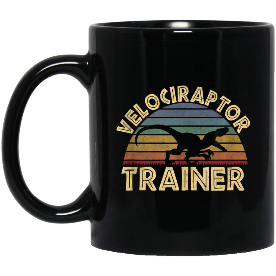 Velociraptor Trainer Vintage Sunset Dinosaur Coffee Mug