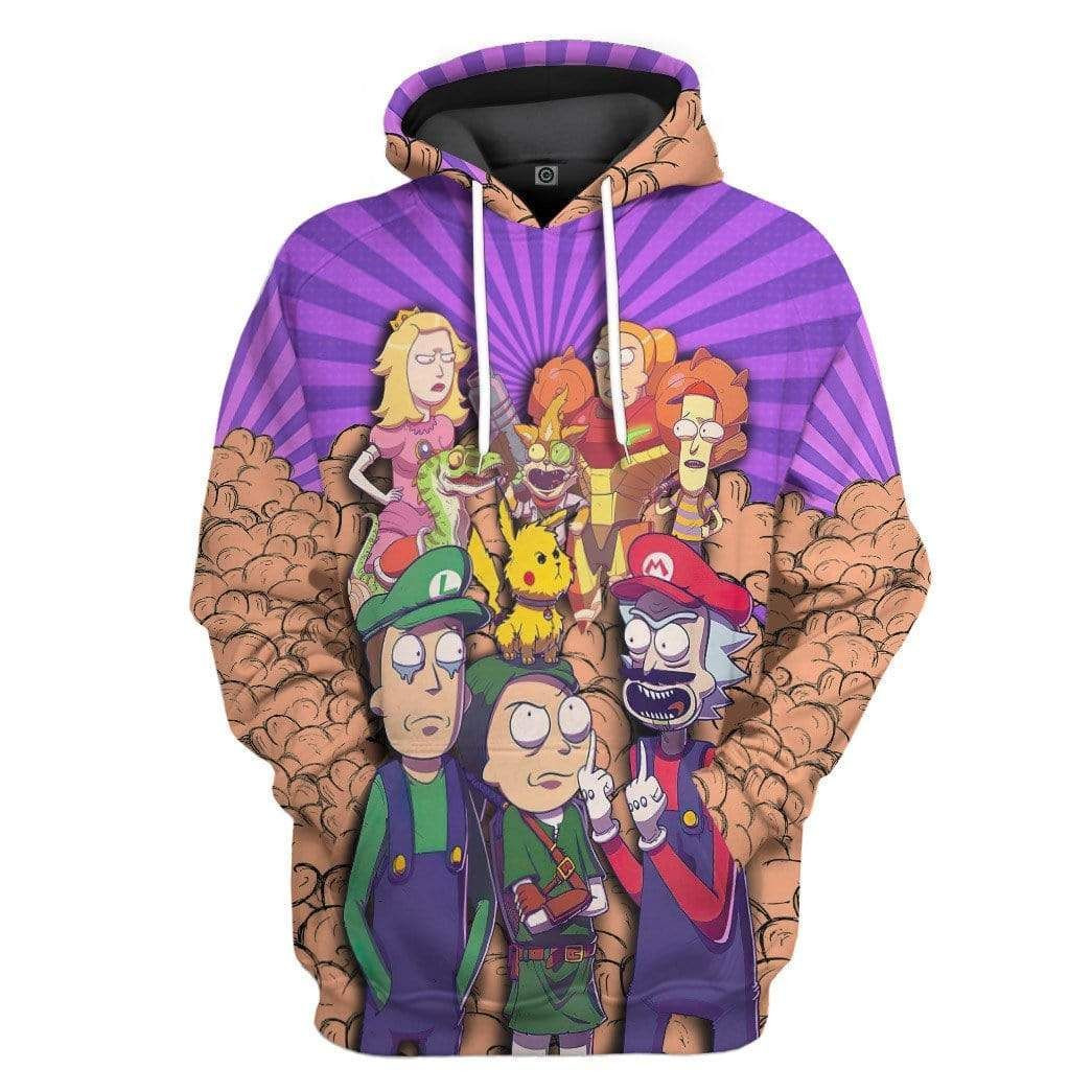 3D Rick And Morty Mario Brother Custom Hoodie Apparel