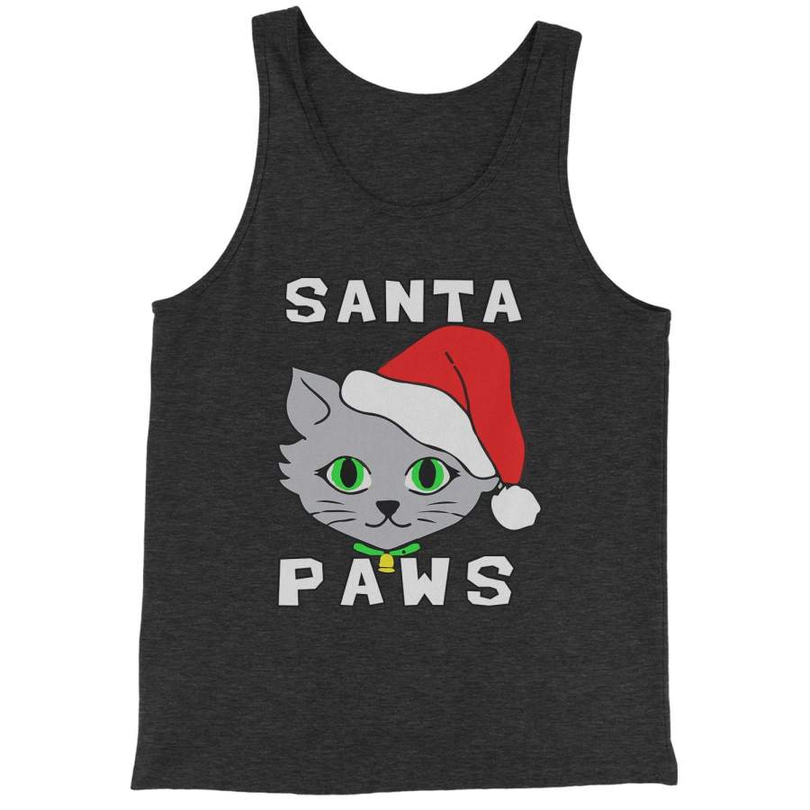 Santa Paws Cat Kitten Ugly Christmas  Jersey Tank Top for Men