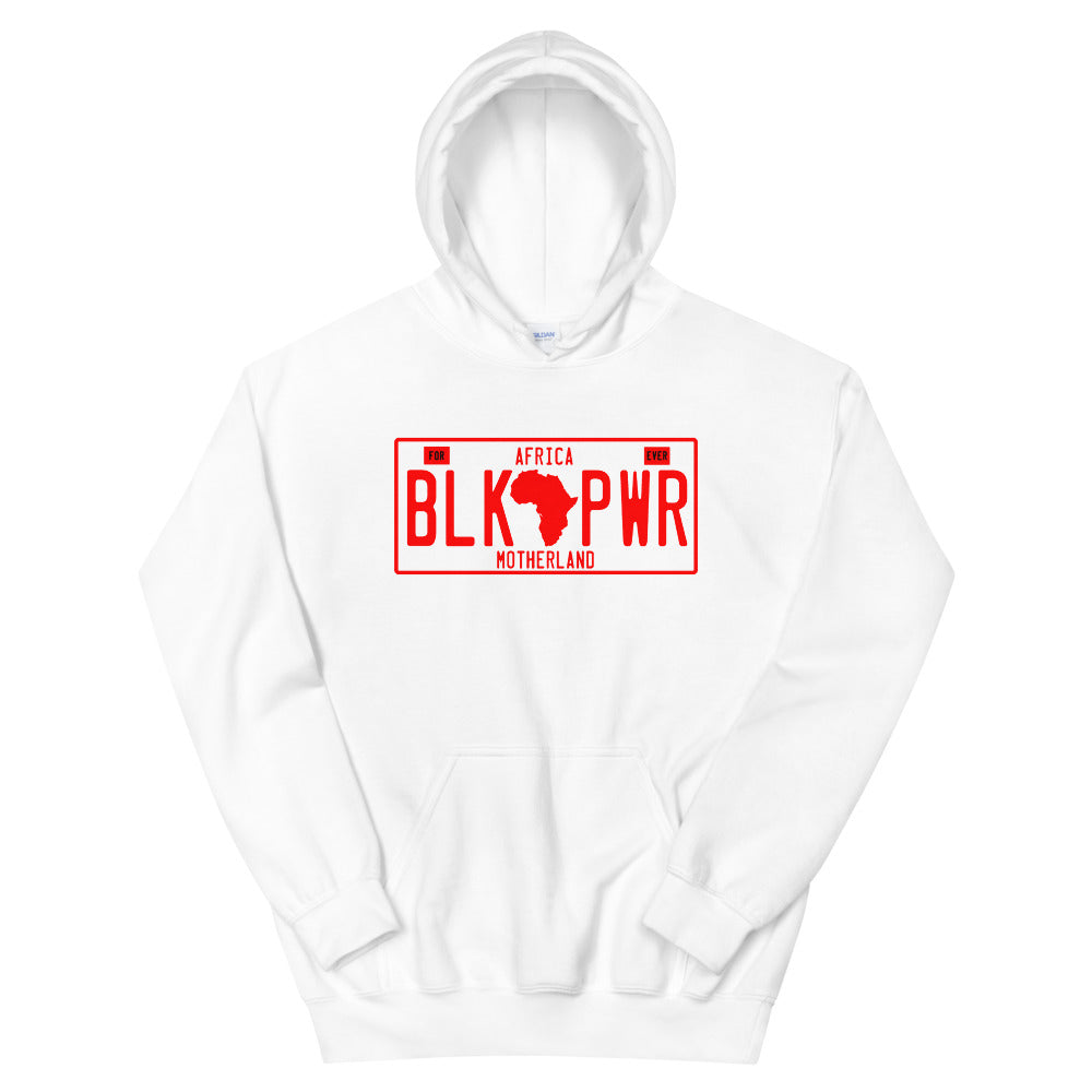 Black Power License Tag Red Hoodie