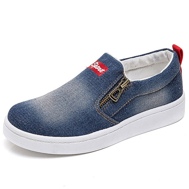 Fashion Sneakers Women Denim Canvas Shoes Vulcanize Casual  Lace-up Basket