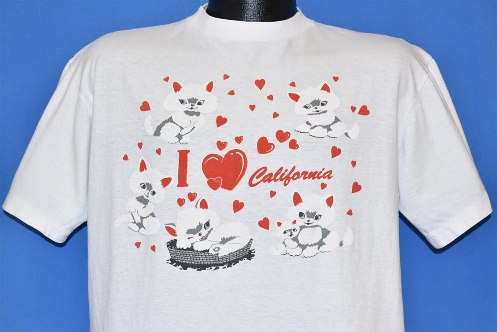 90S I Love California Cats Kitten Cute Tourist T-Shirt