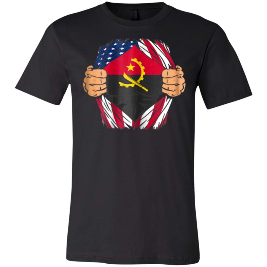 AGR Angolan Blood Inside Me Angola American Flag T-Shirt  USA