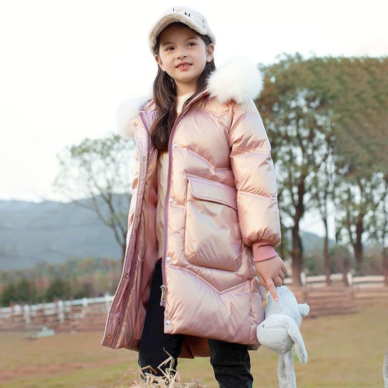 Winter Jacket for Girls Coat Teen Kids Parka Snowsuit Fashion Bright Waterproof Outerwear Children’s Clothing 6 8 10 12 14 Years alx