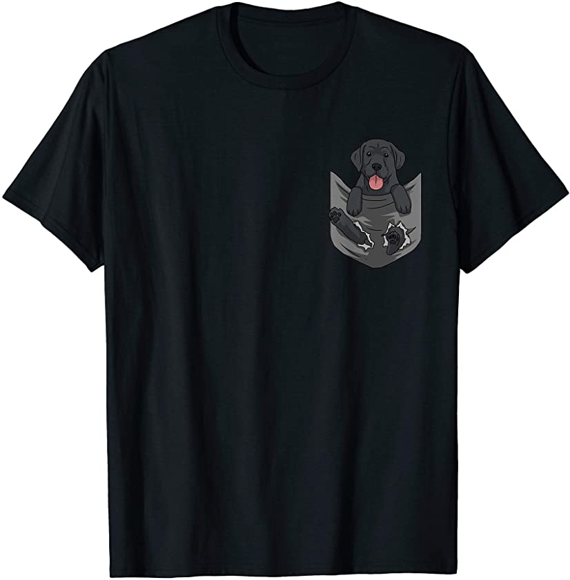 Black Labrador Lab Hang Out in My Pocket Puppy Gift Dog T-Shirt