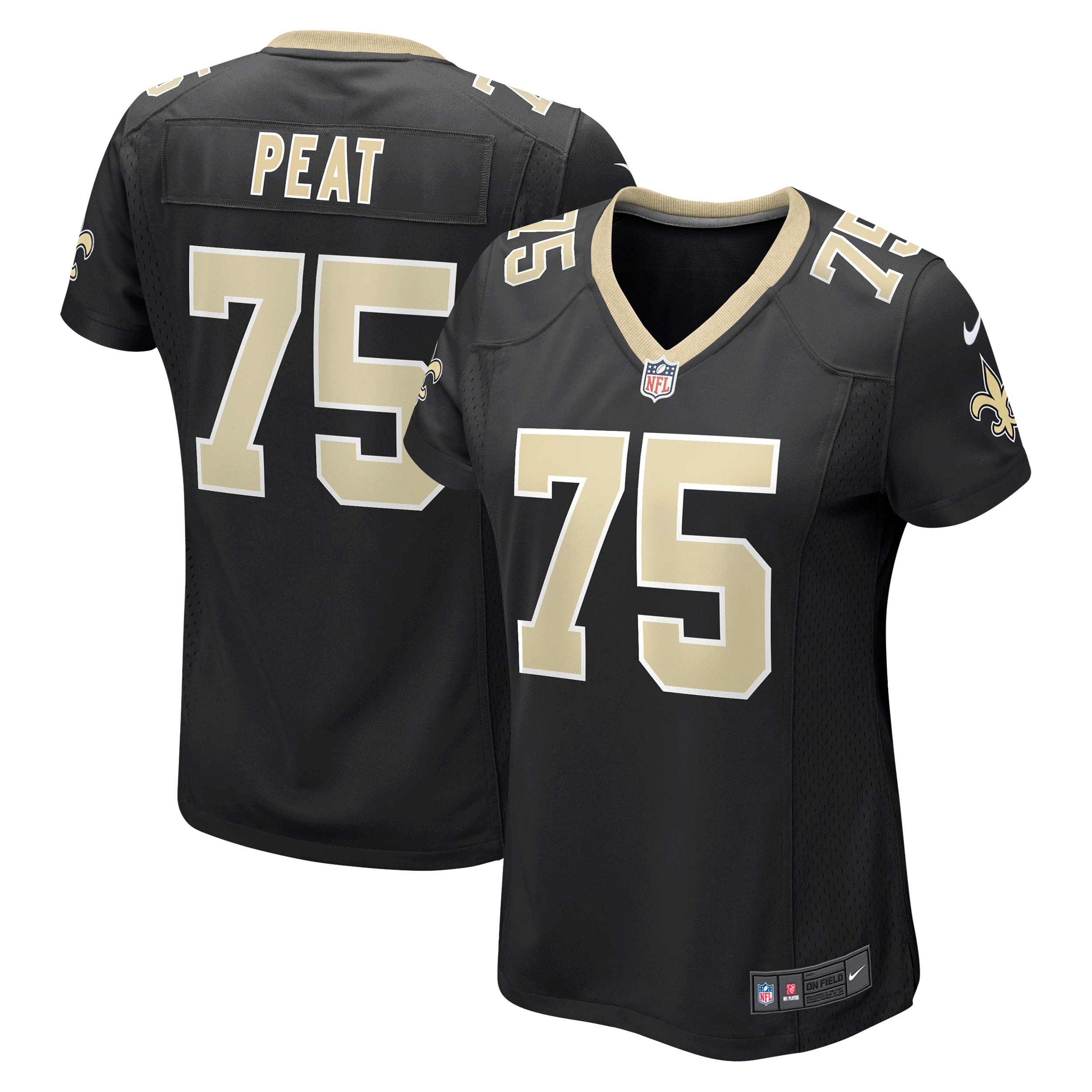 Women’s New Orleans Saints Andrus Peat Black Game Jersey