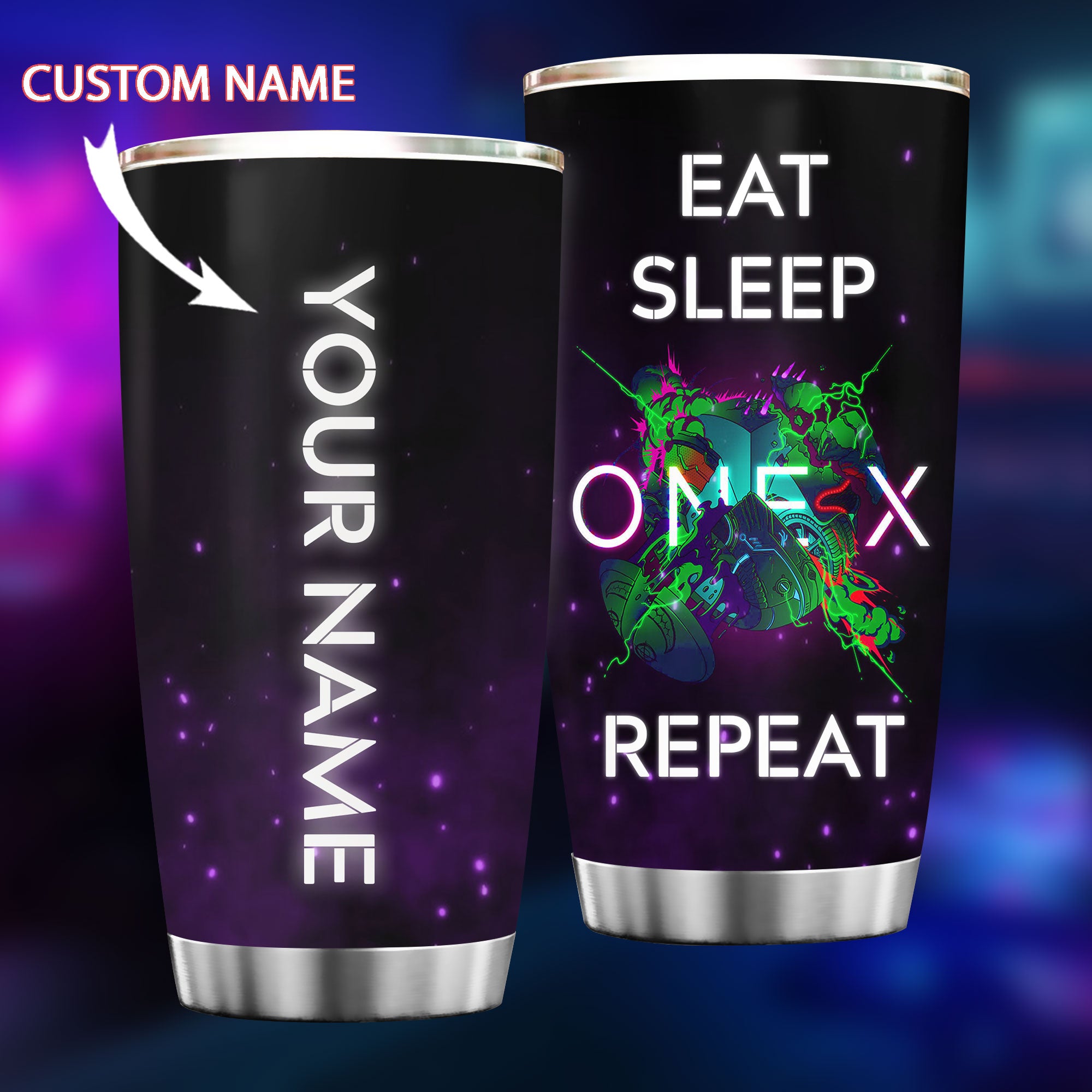 Xbox One Eat sleep OneX repeat 3D Tumbler Custom HA