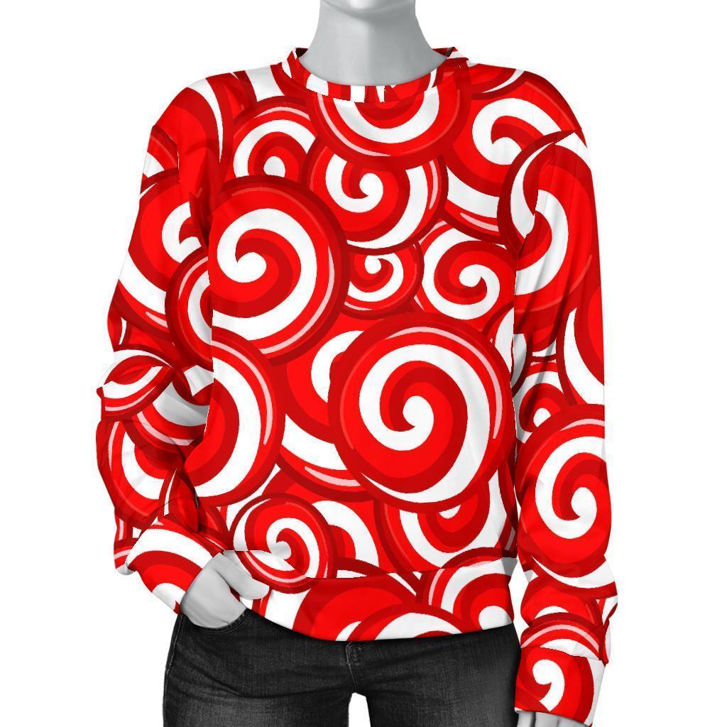 Candy Cane Pattern Print Women’S Sweatshirt