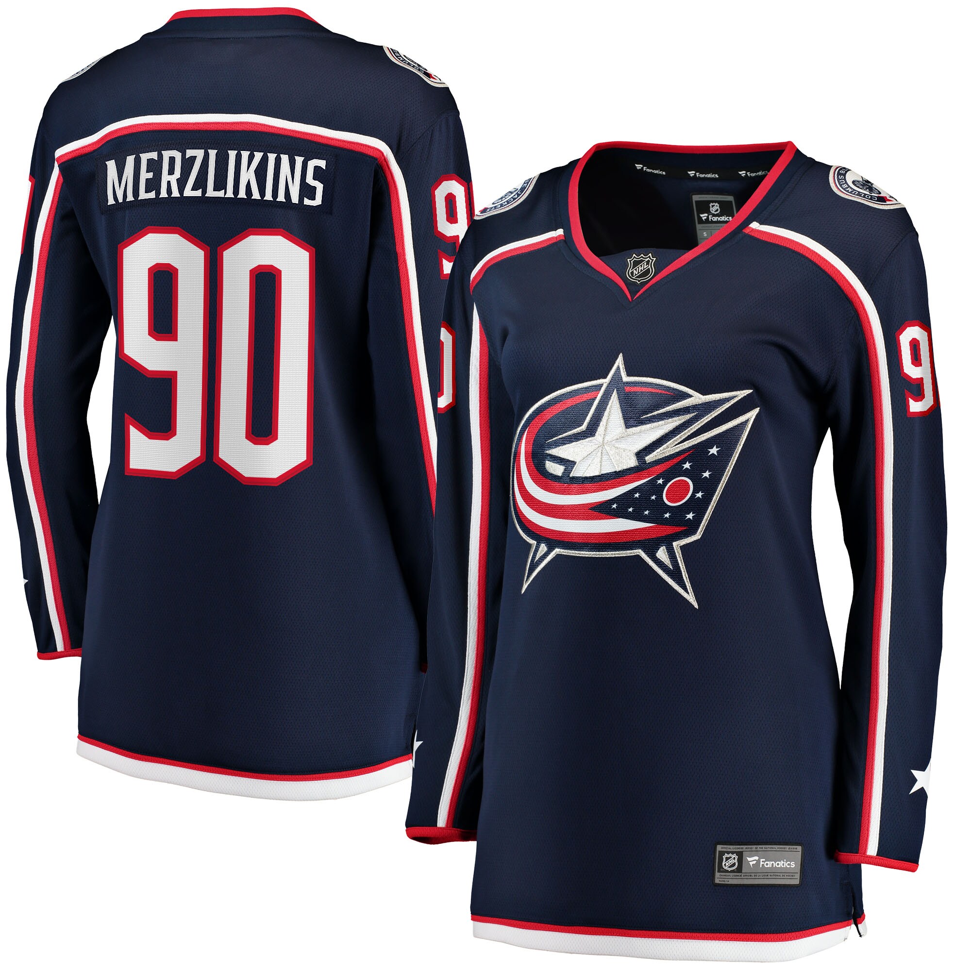 Elvis Merzlikins Columbus Blue Jackets Branded Women's Home Breakaway Jersey – Navy