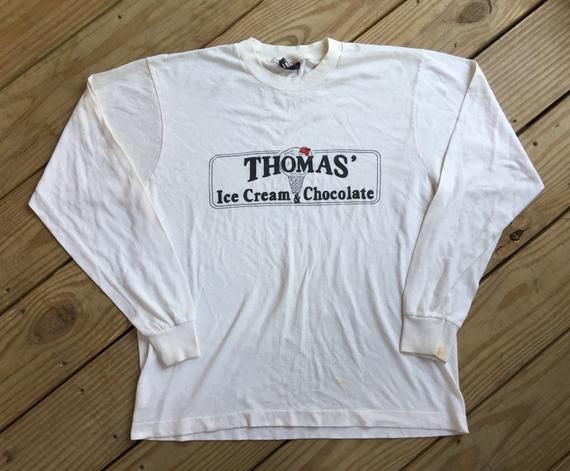 Vintage 90S Tomas Ice Cream Chocolate White Shirtarge Shirt