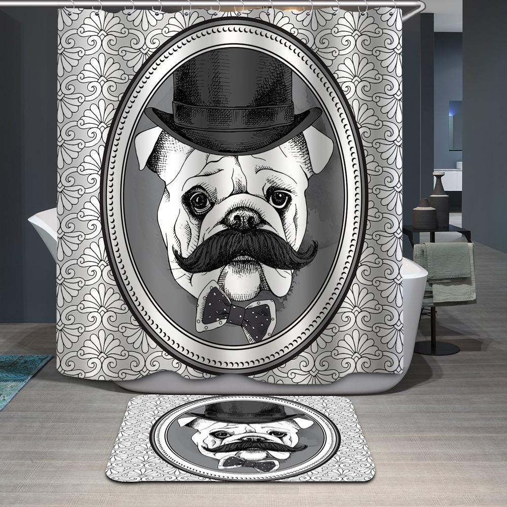 The Gentledog Painting 3D Printed Shower Curtain Gift Home Decoration