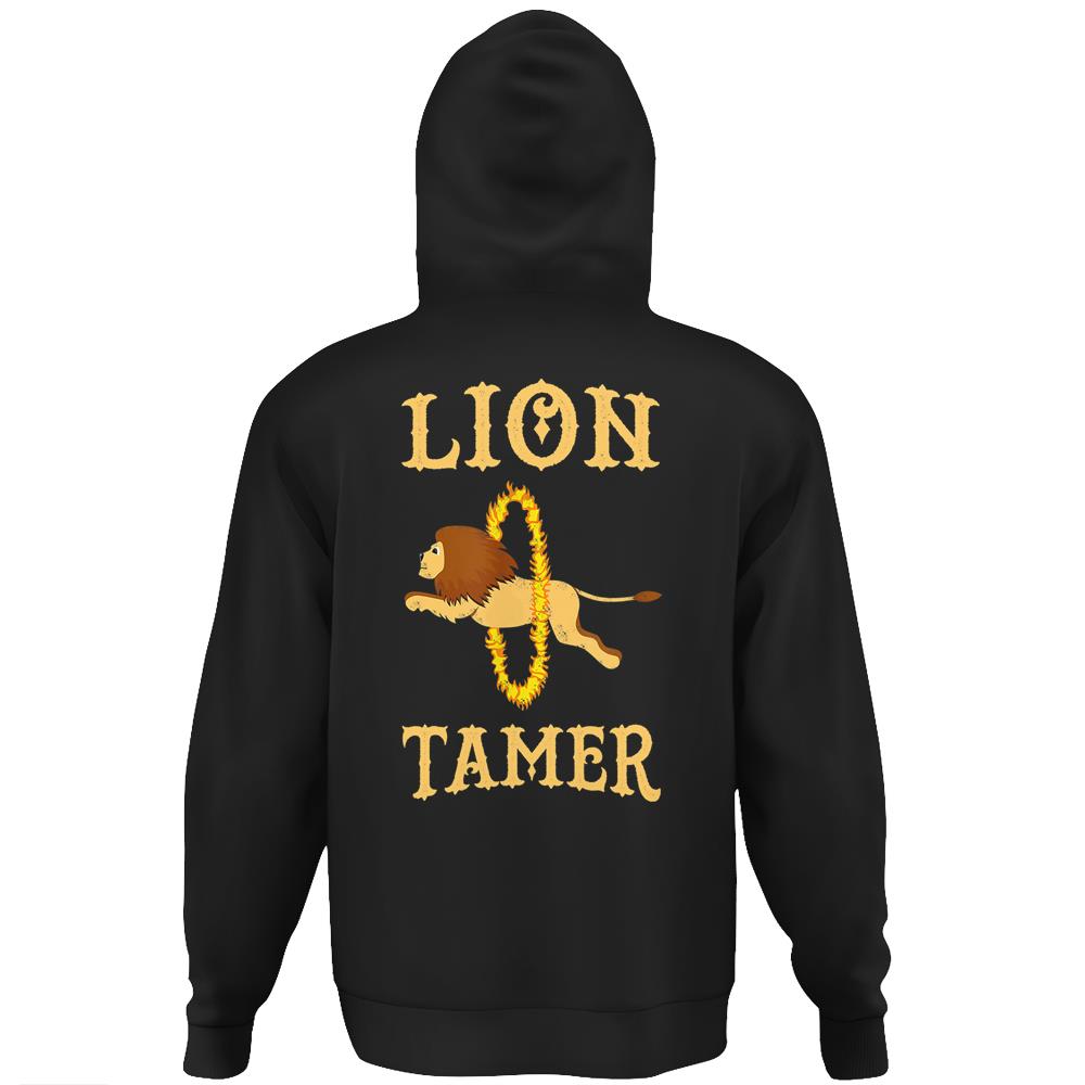 Vintage Lion Tamer Event Circus Staff Themed Birthday Party Hoodie Print On Back