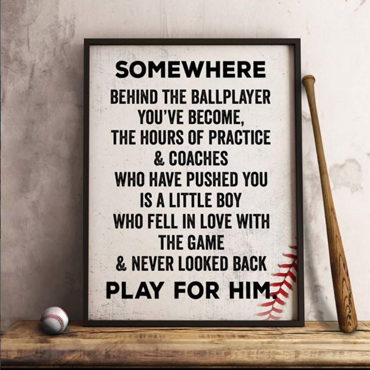 Baseball Somewhere Behind The Ballplayer Poster Print Perfect, Ideas On Xmas, Birthday, Home Decor,No Frame Full Size