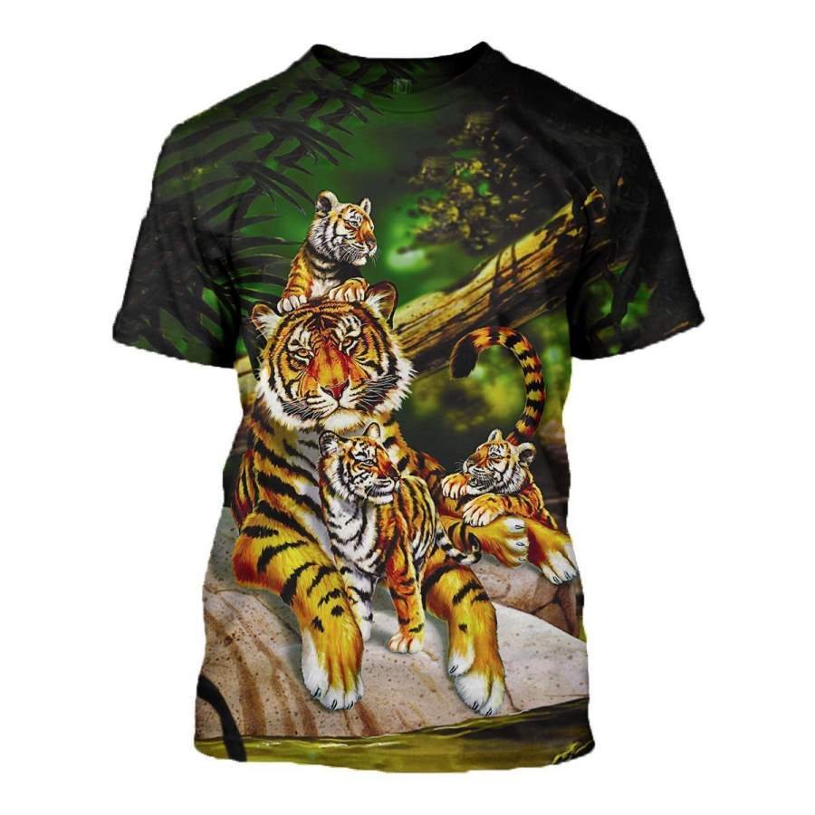 3D All Over Printed Tiger Family Clothes