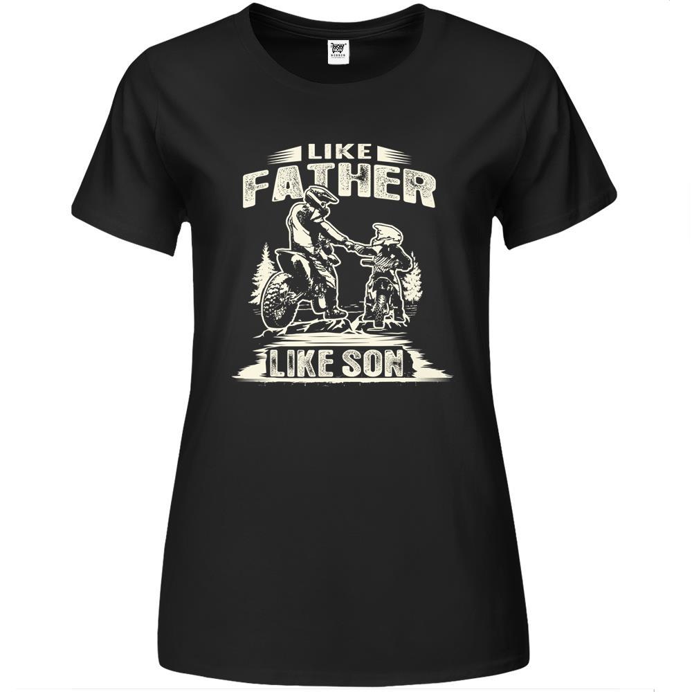 Vintage Like Father Like Son Motocross Dirt Bike Premium Womens Tshirts