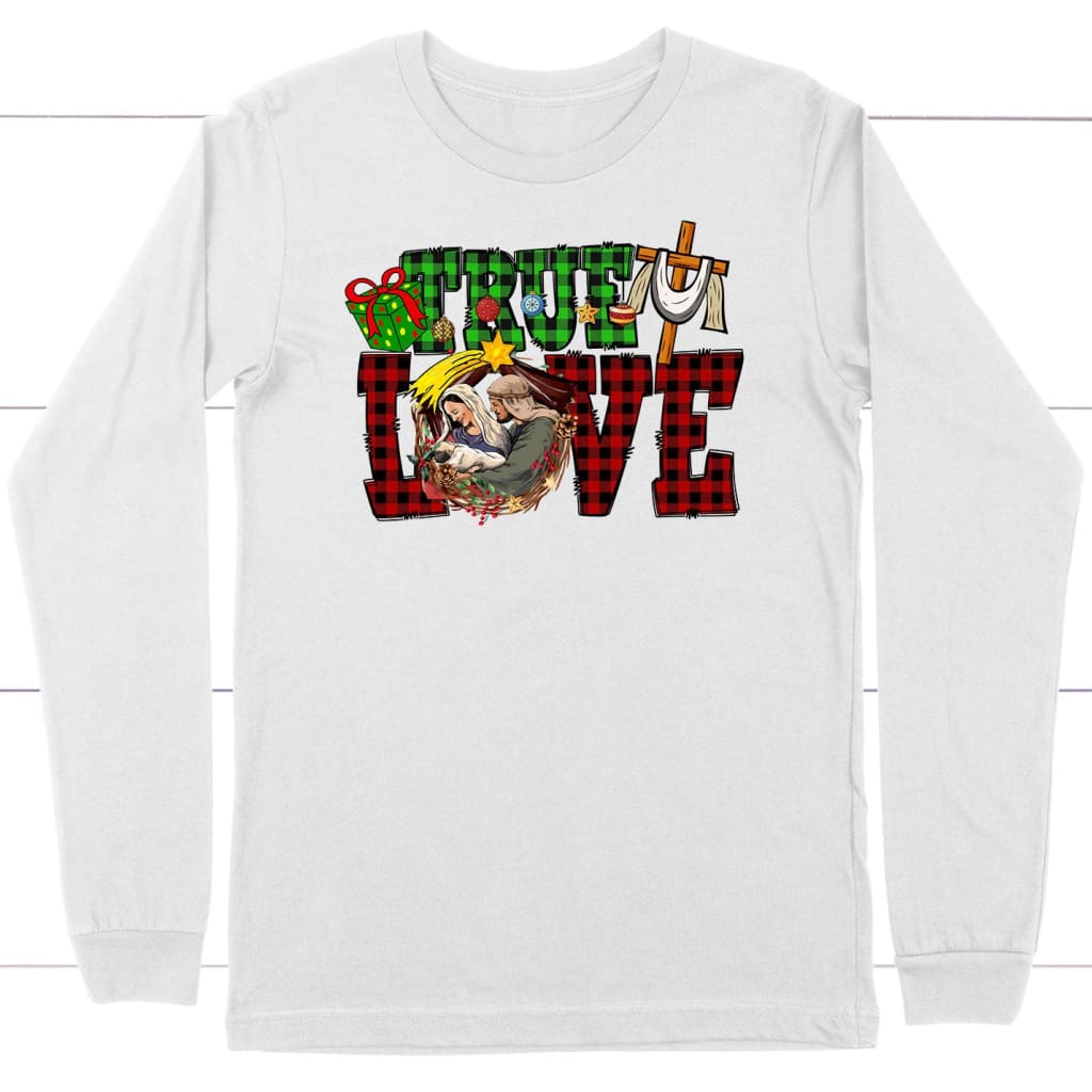 True Love, Buffalo Plaid, Christmas Long Sleeve Shirt