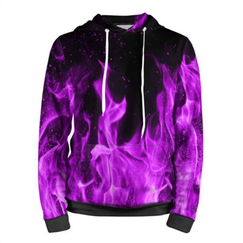 Mens Hoodies 3D Printing Hooded Purple Smoke Printed Pattern – Chingontees