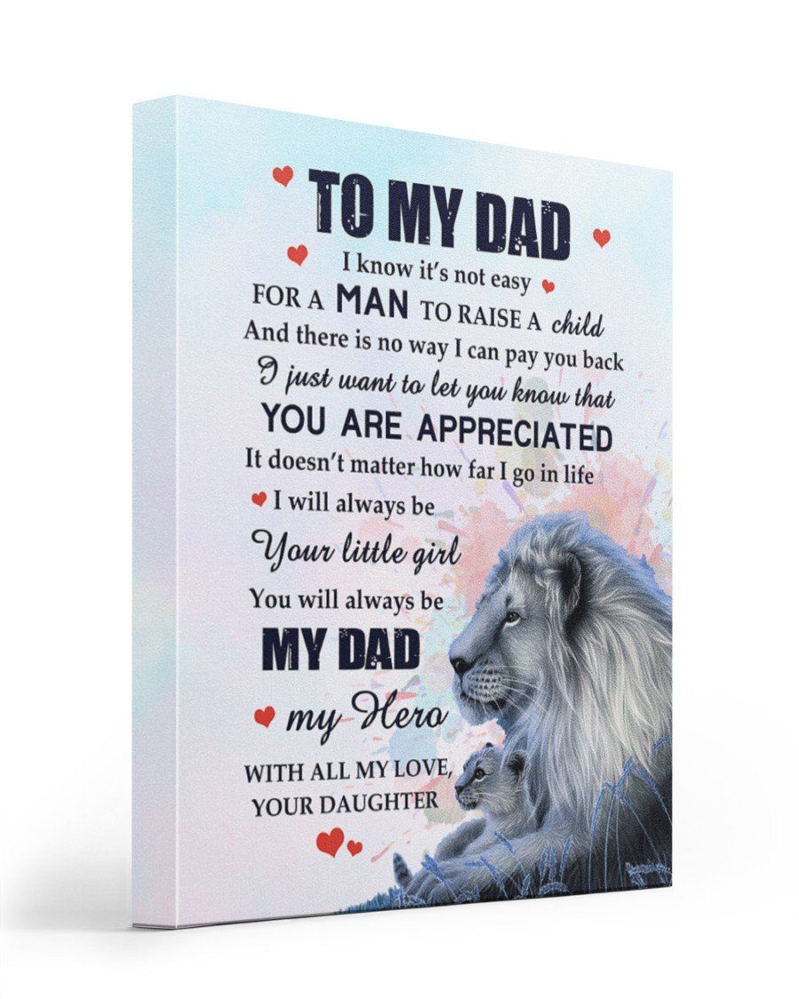 You Are Appreciated Lion Wild Life Daughter Gift For Papa Matte Canvas