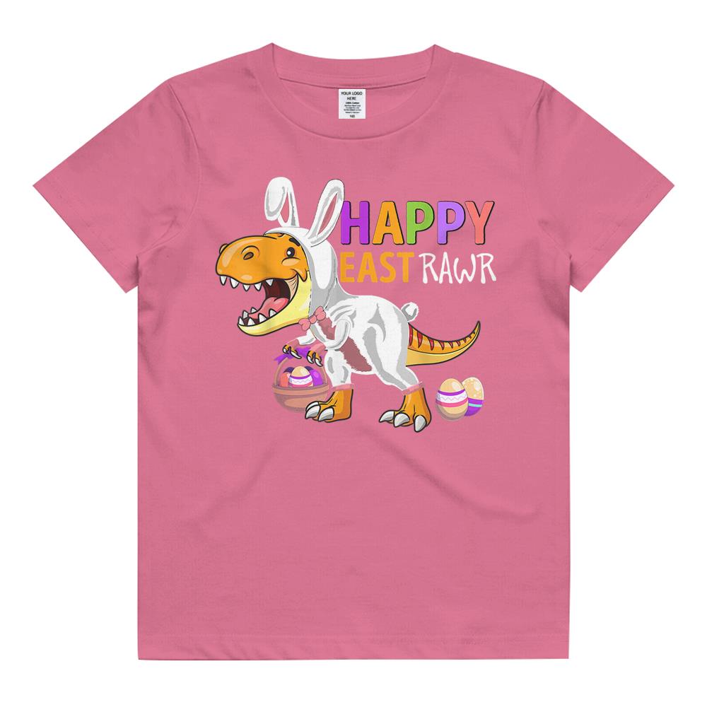 Boys Toddlers Easter Bunny T Rex Dinosaur Happy Eastrawr Kids T Shirt