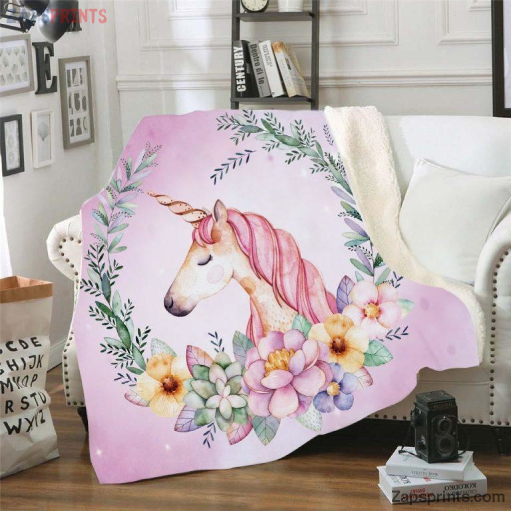 Unicorn Wreath 3D Blanket