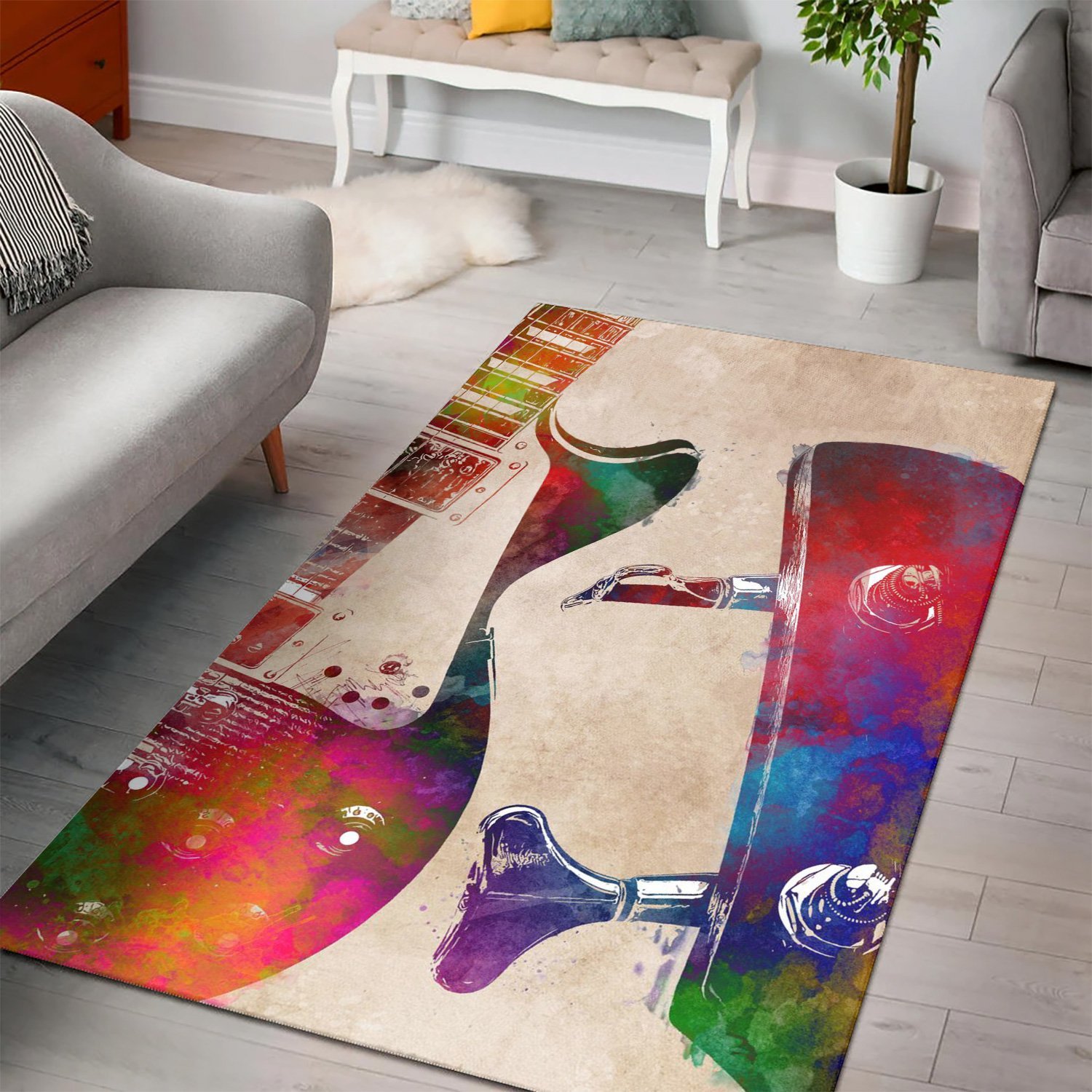 Guitar Art  Area Rugs,  Kitchen Rug,  Halloween Gift