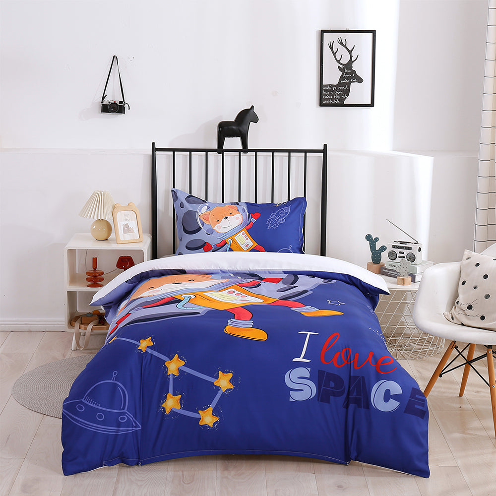 3D Cartoon Space Astronaut Animal Quilt Cover Set Bedding Set Duvet Cover Pillowcases 198