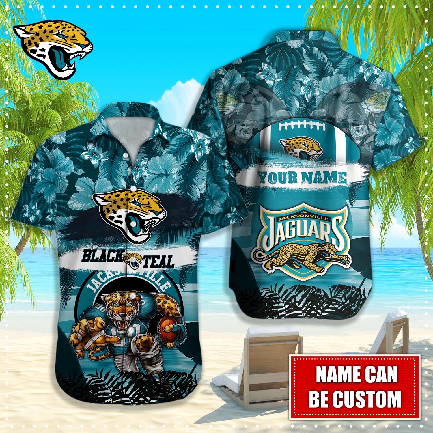 Personalized Jacksonville Jaguars Hawaiian Shirt Mascot