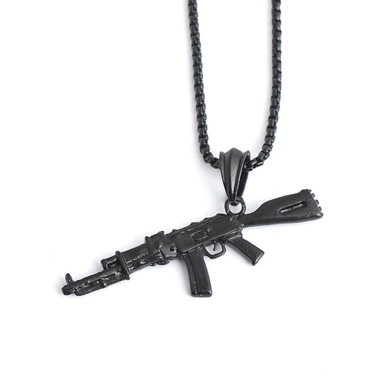 1 Pcs AK47 Automatic Rifle Necklace Creative Novelty Fashion Boutique Jewelry Cool Automatic Rifle Necklace Hip Hop Style alx