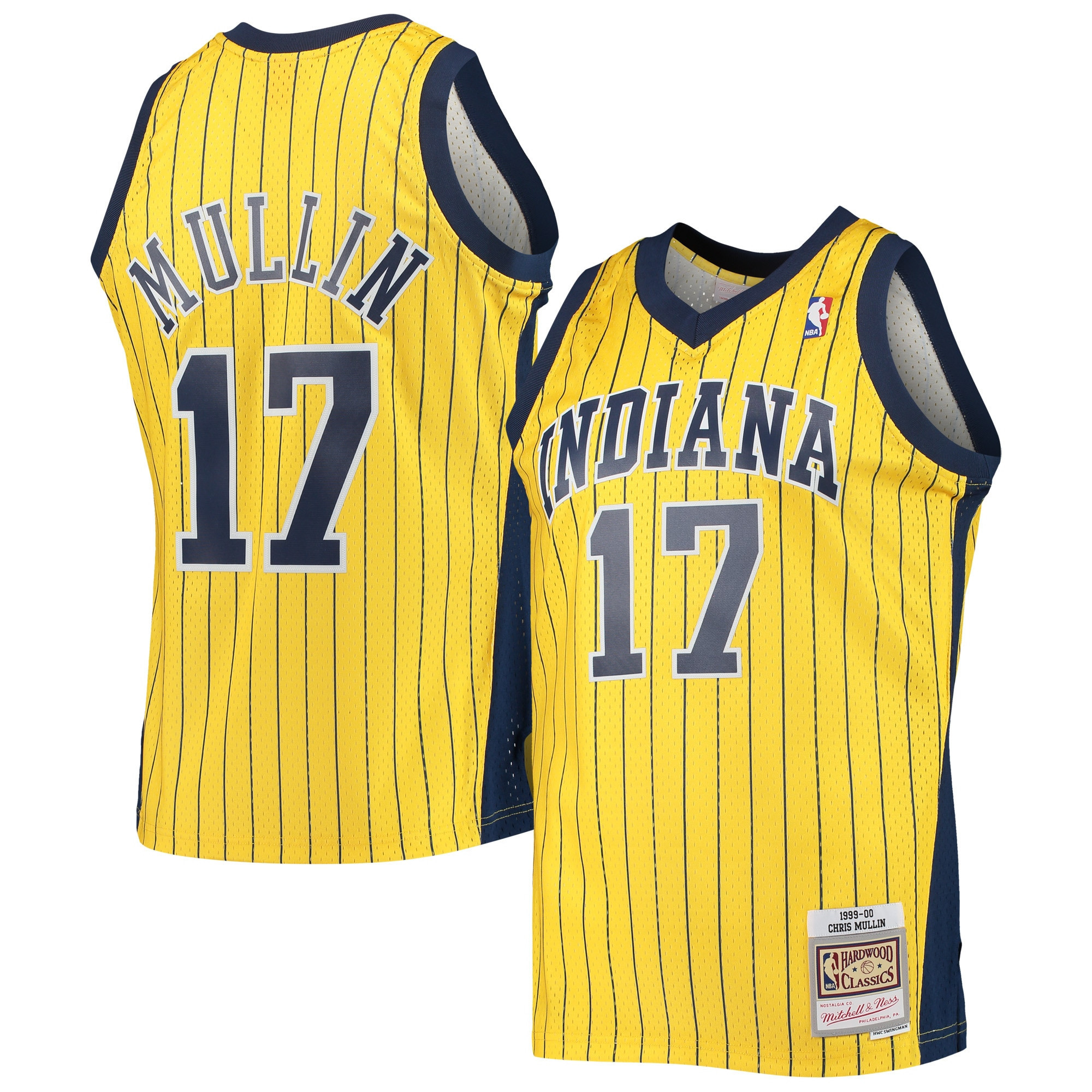 Chris Mullin Indiana Pacers Mitchell & Ness 1999-00 Hardwood Classics Swingman Jersey – Gold NBA