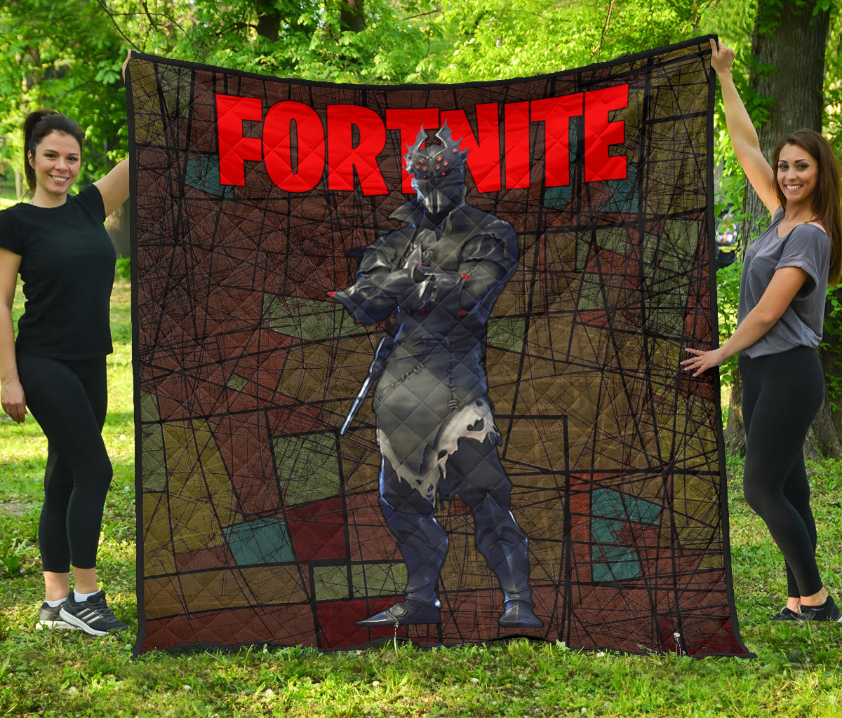 Fortnite Game Premium Quilt – Spider Dark Knight Skin Outfit Geometric Wall Quilt Blanket