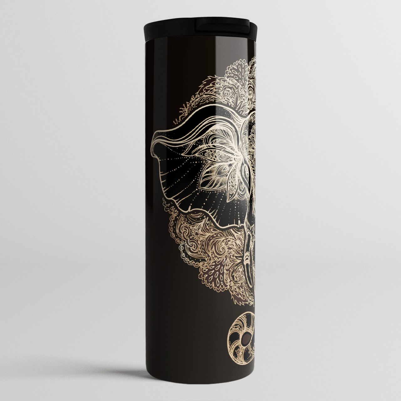 Golden Boho Elephant Skinny Personalized Stainless Steel Tumbler Customize Name, Text, Number